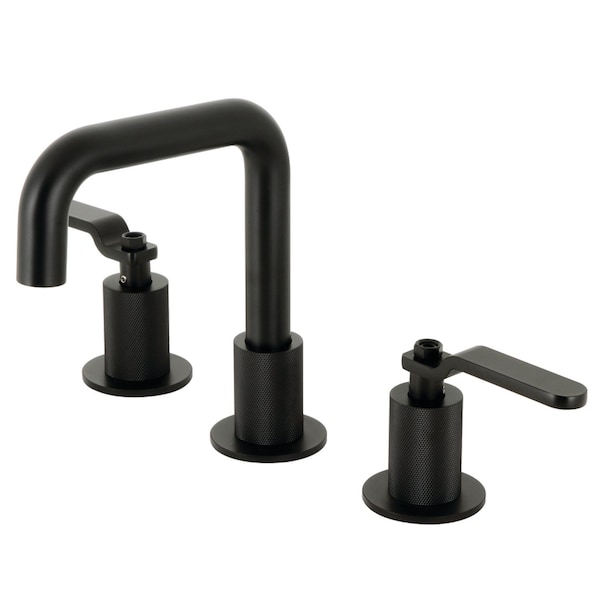 Widespread Bathroom Faucet with Push PopUp, Matte Black